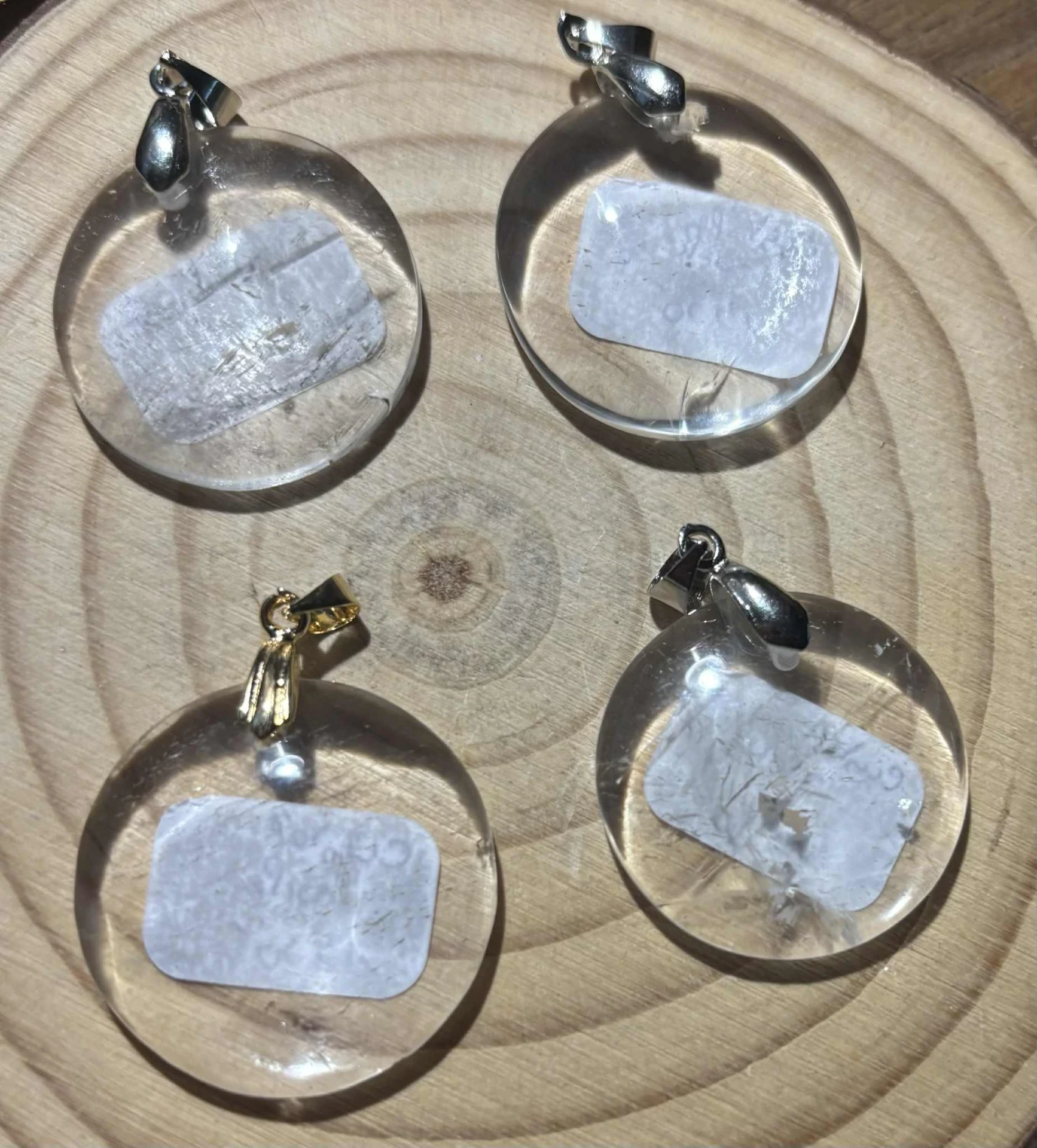 Pendentif Cristal de roche rond