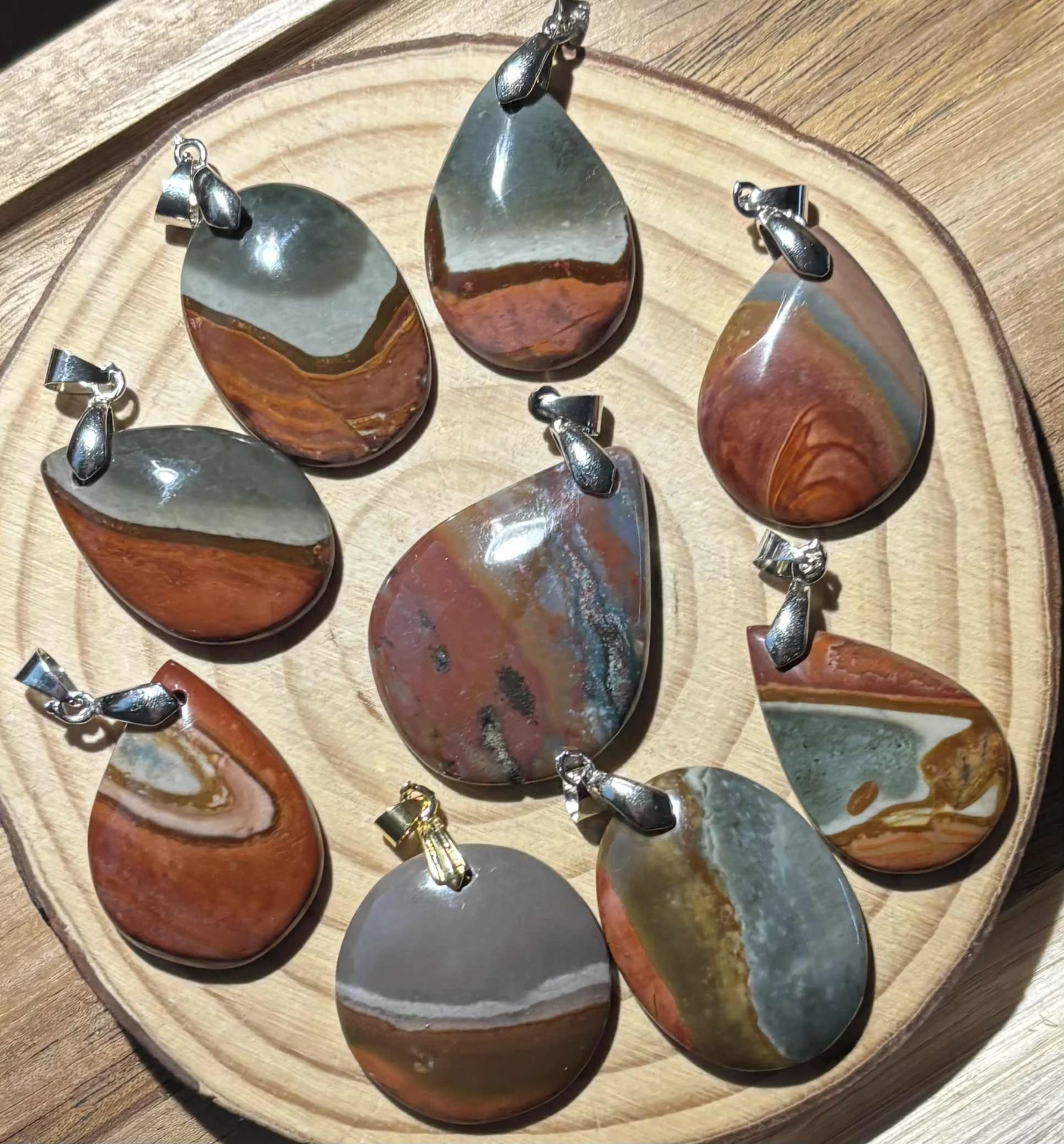 Pendentif Jaspe polychrome