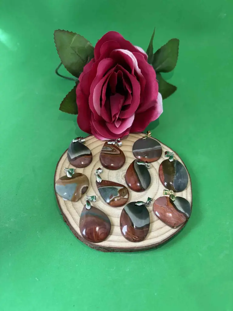 Pendentif Jaspe polychrome