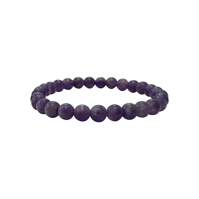 Bracelet améthyste dépolie 6mm