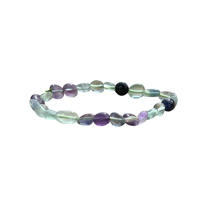 Bracelet fluorite multicolore grains