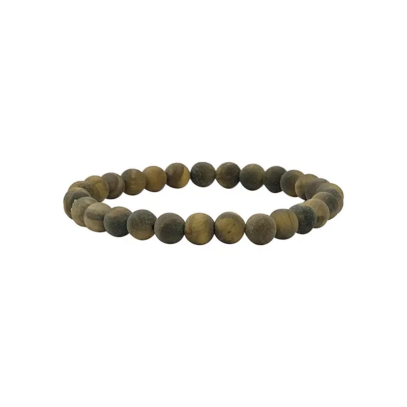 Bracelet Œil de Tigre dépoli 6 mm