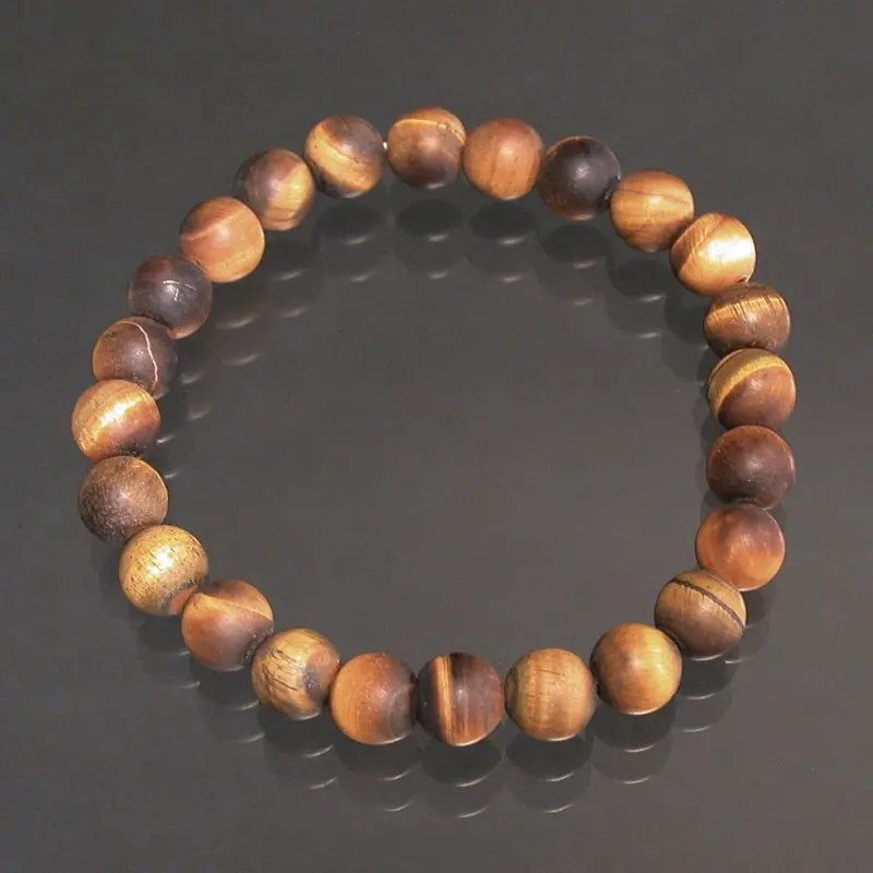 Bracelet Œil de Tigre dépoli 10 mm