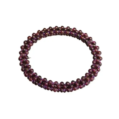 Bracelet Grenat billes tressées