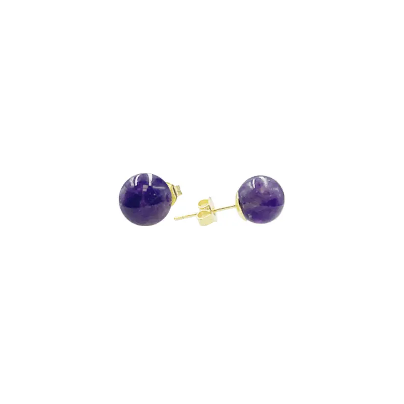 Boucles d'oreilles Améthyste Perle 6 mm