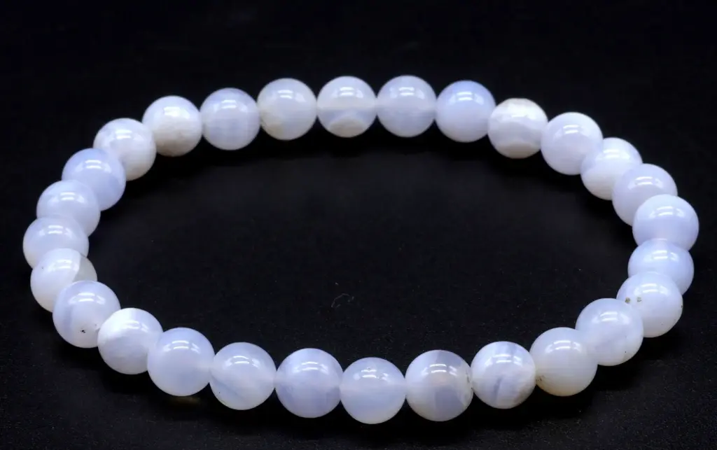 Bracelet Calcédoine Bleue perles 6mm