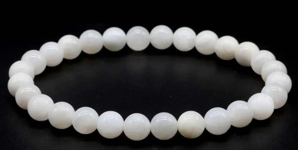 Bracelet Pierre de Lune Blanche 6mm