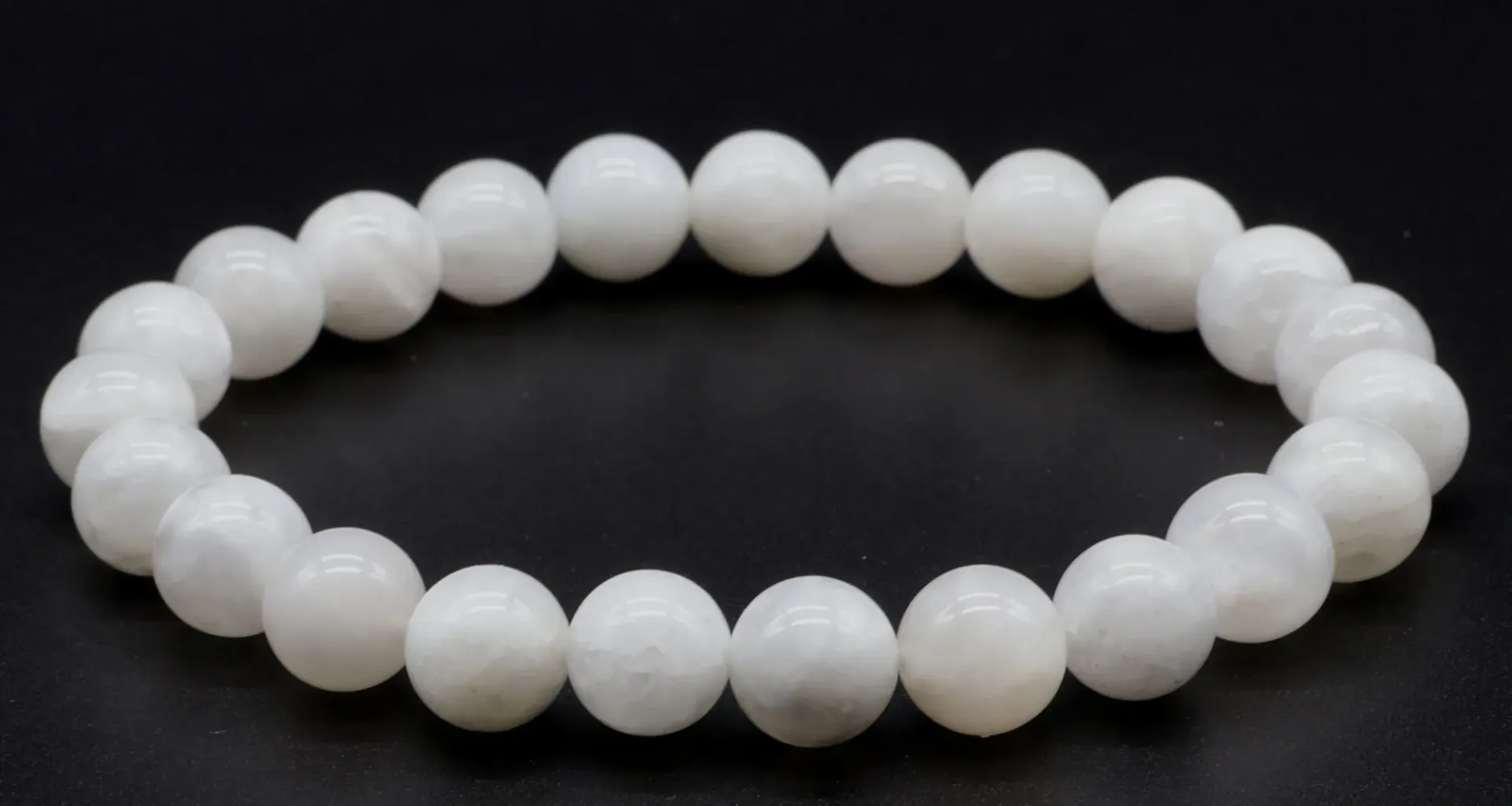 Bracelet Pierre de Lune Blanche 8mm