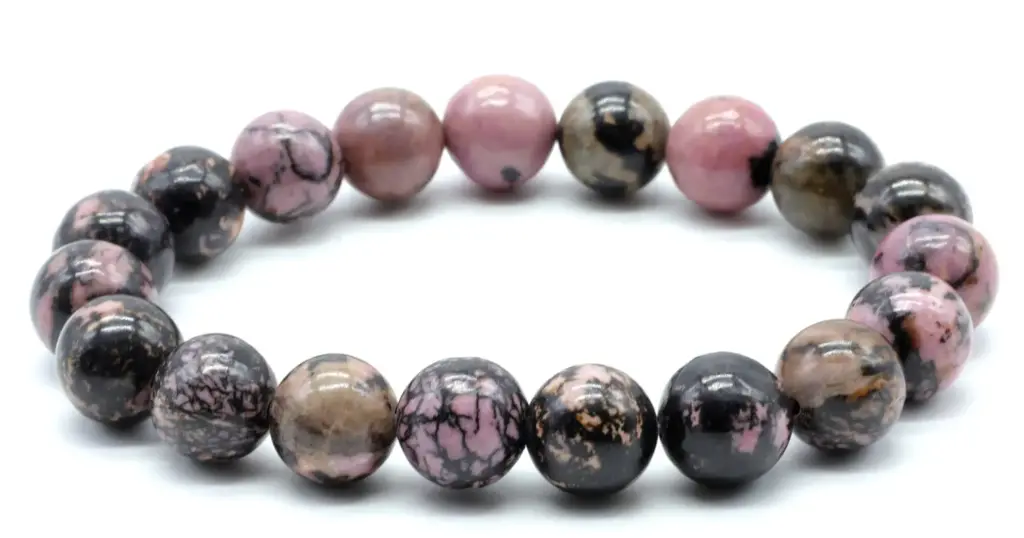 Bracelet Rhodonite Black line 10mm