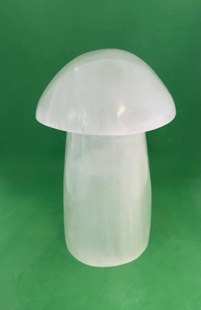 Lampe en sélénite champignon