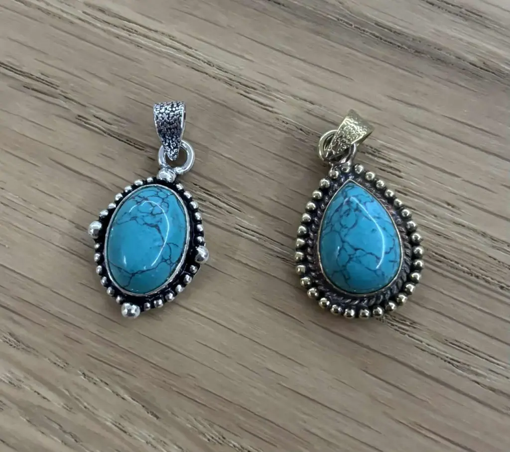 Pendentif Turquoise métal