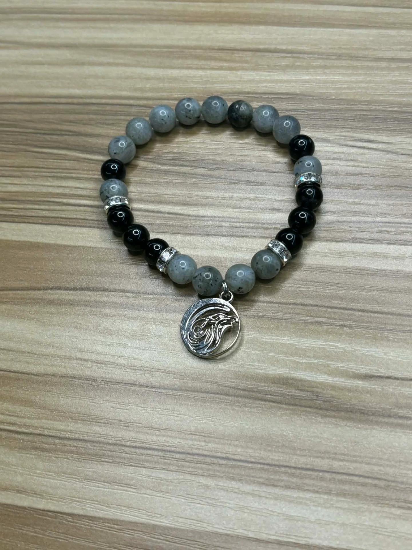 Bracelet Labradorite & Tourmaline noire 8mm