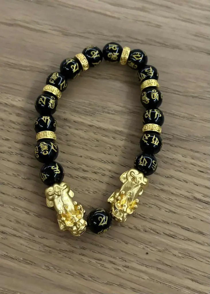 Bracelet Obsidienne noire & Pixiu