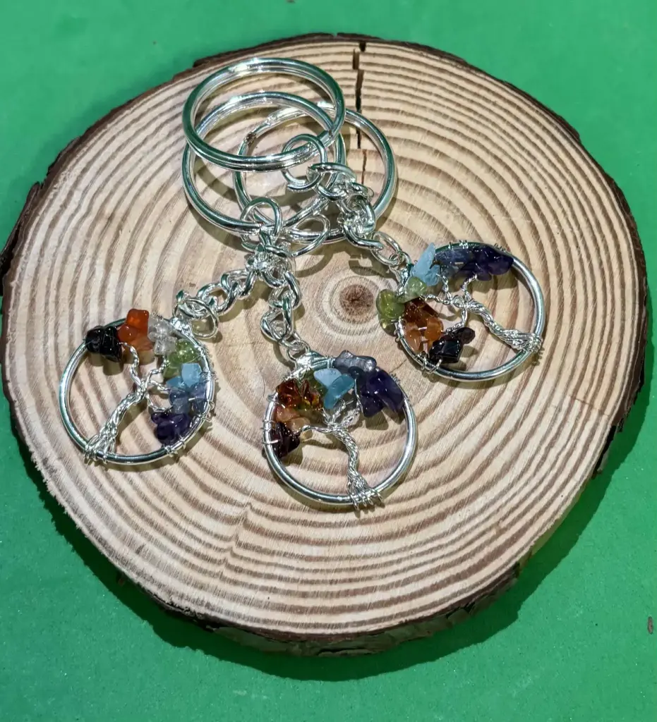 Porte-clés Arbre de vie & chakras
