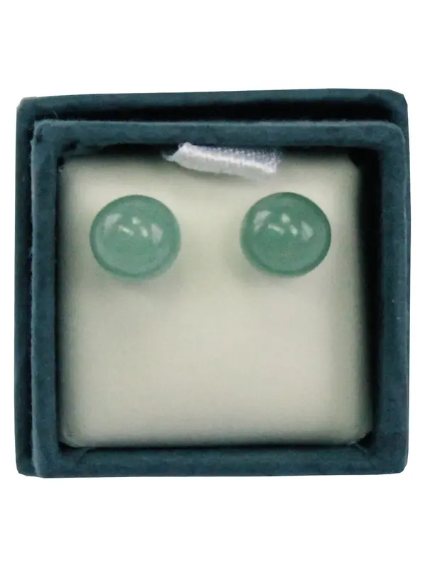 Boucle d'oreille Aventurine verte argent 6 mm