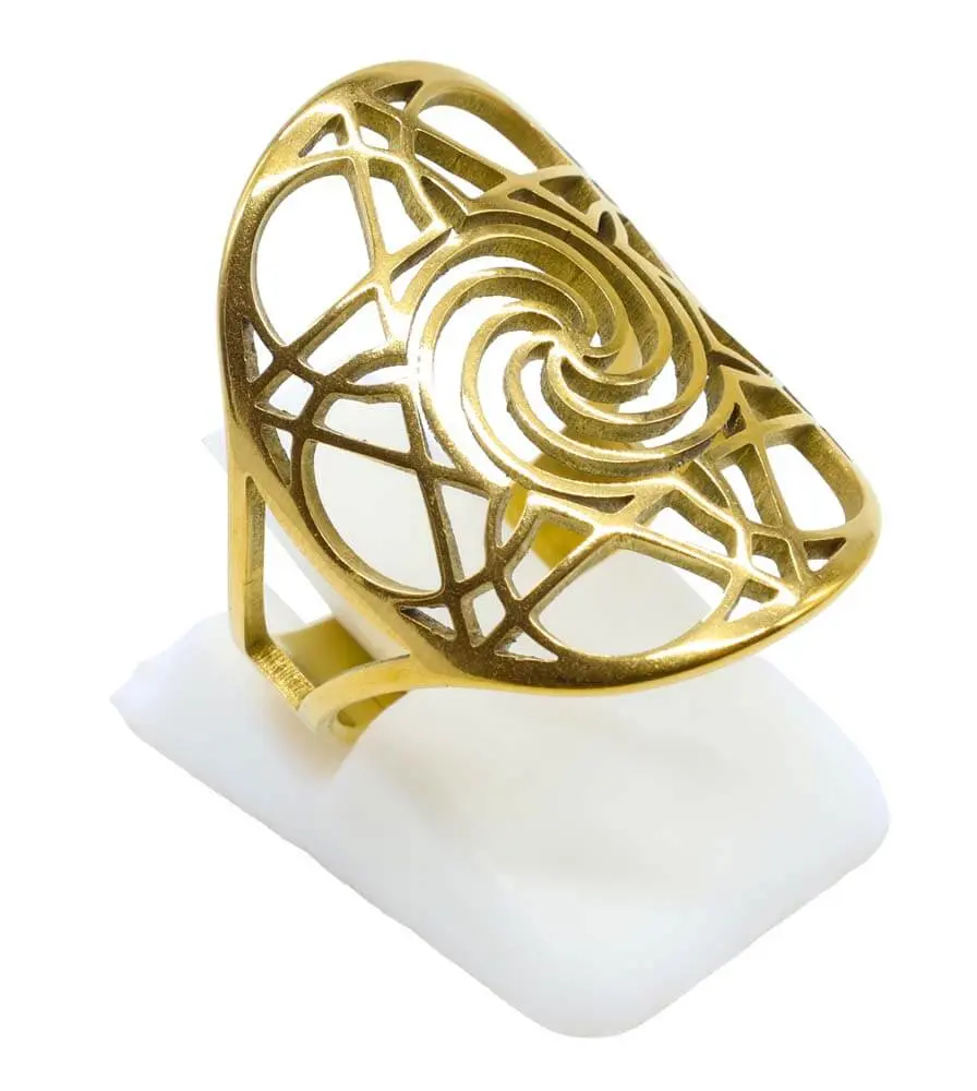 Bague Inox plaquée Or Spirale