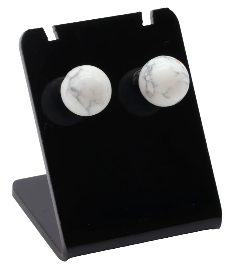 Boucles d'oreilles Howlite Perle 10mm