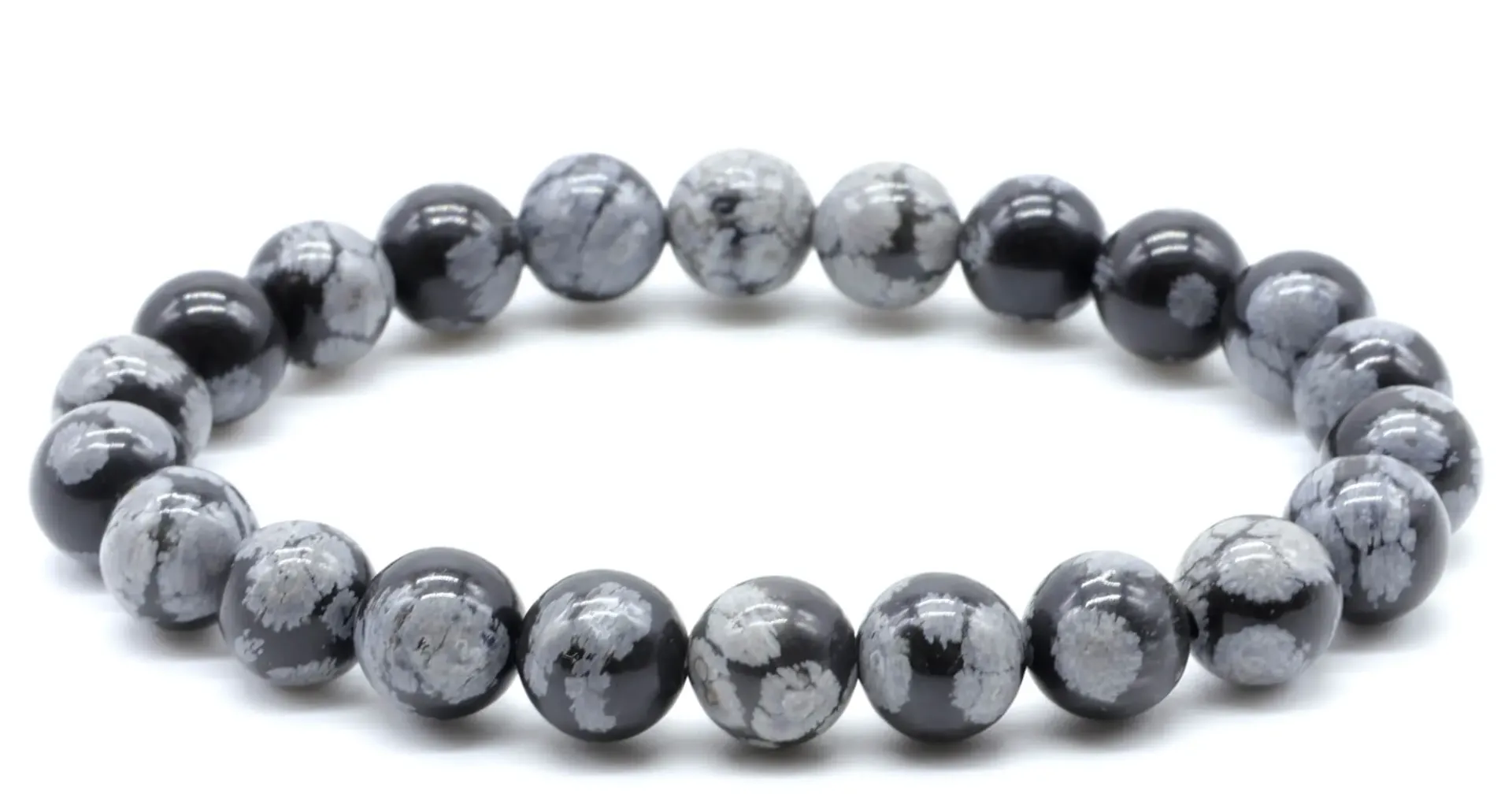 Bracelet Obsidienne Neige 8mm
