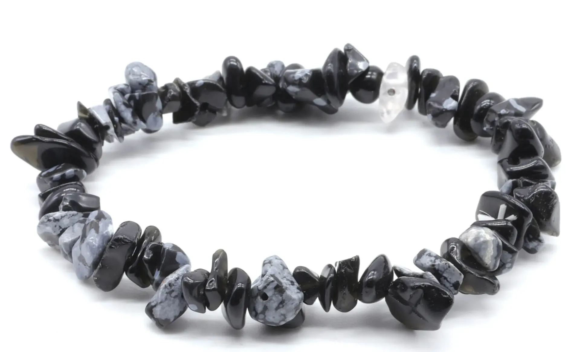 Bracelet Obsidienne Neige baroque