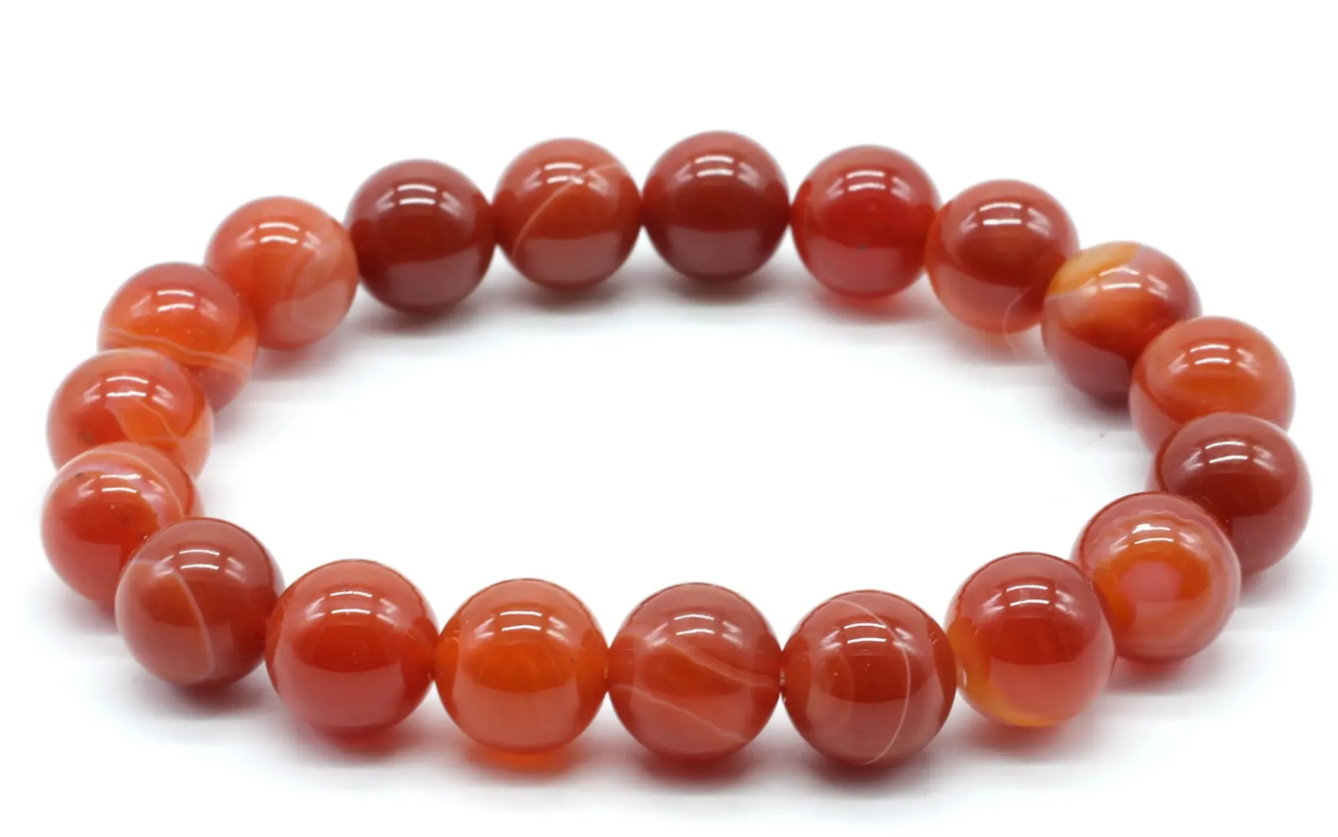 Bracelet Cornaline Rubanée 10mm