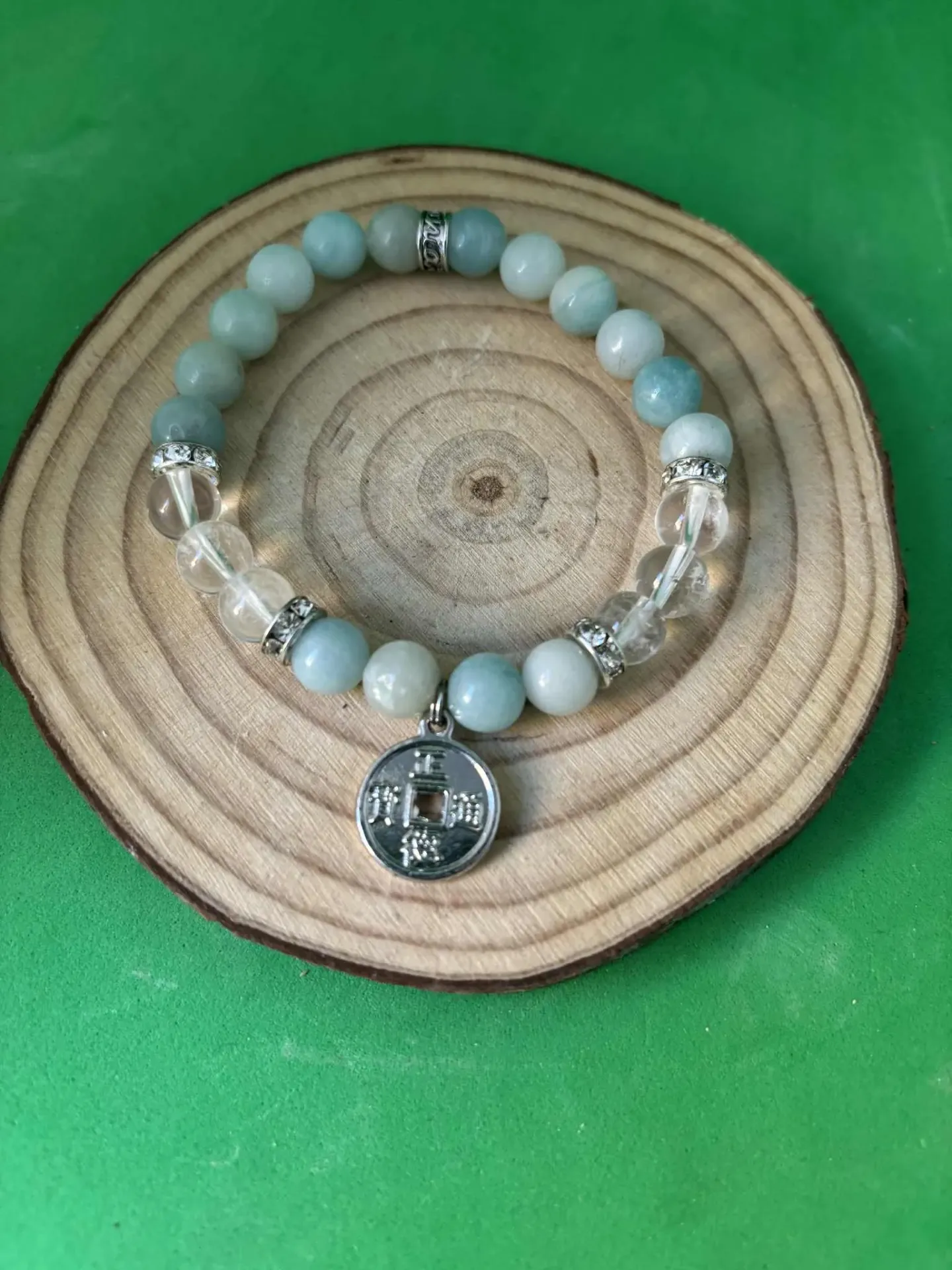 Bracelet Amazonite & Cristal de roche
