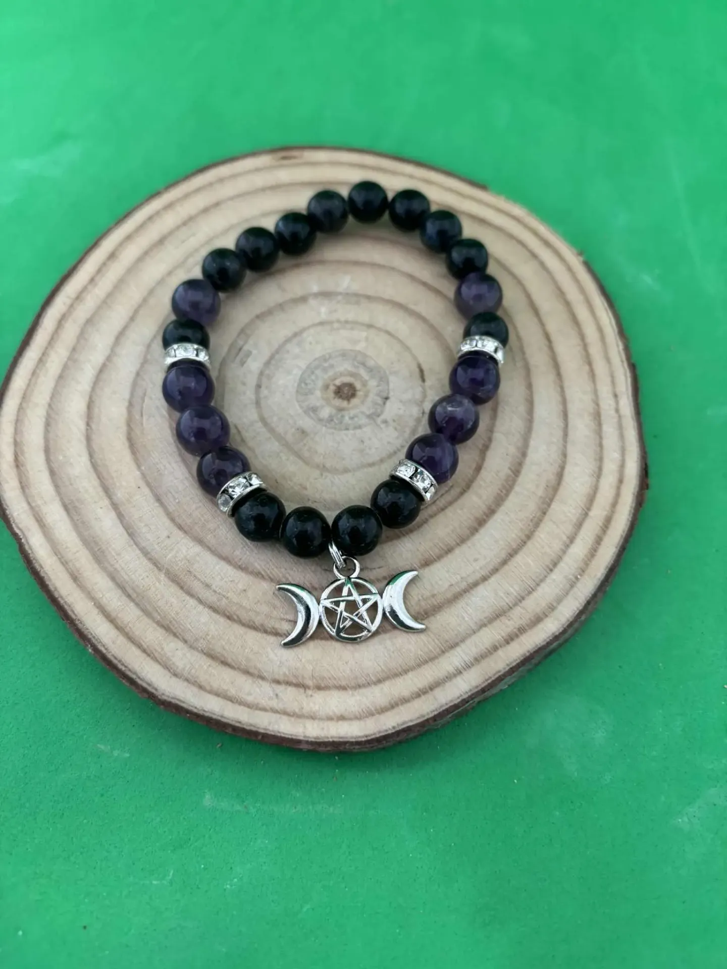 Bracelet Améthyste & Nuumite 8mm