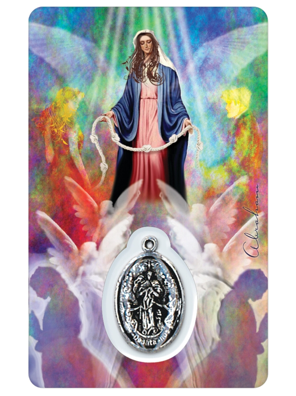 Médaille sur carte Marie qui défait les Noeuds