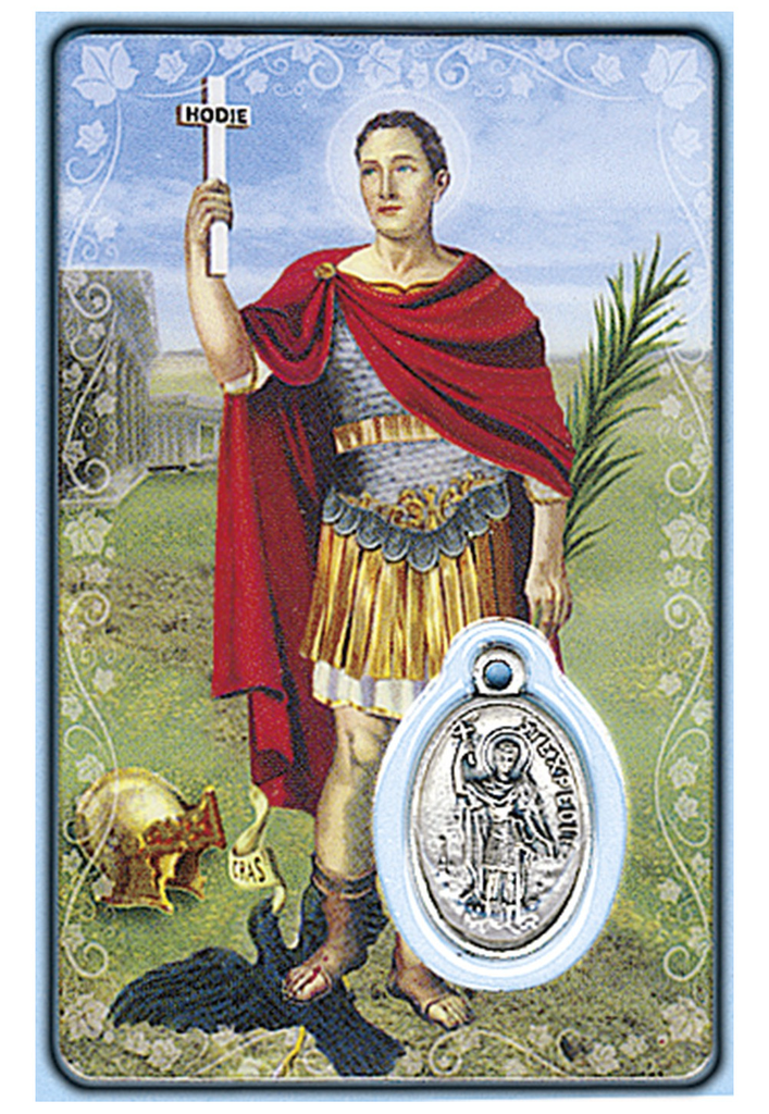 Médaille sur carte Saint-Expédit