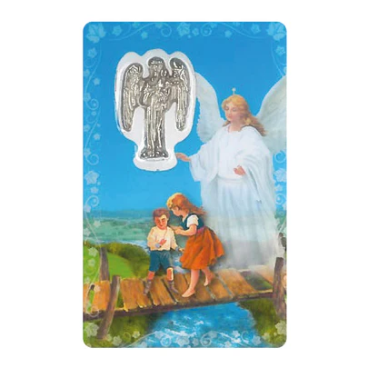 Médaille sur carte Prière à votre Ange Gardien