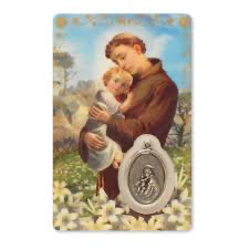 Médaille sur carte Saint-Antoine