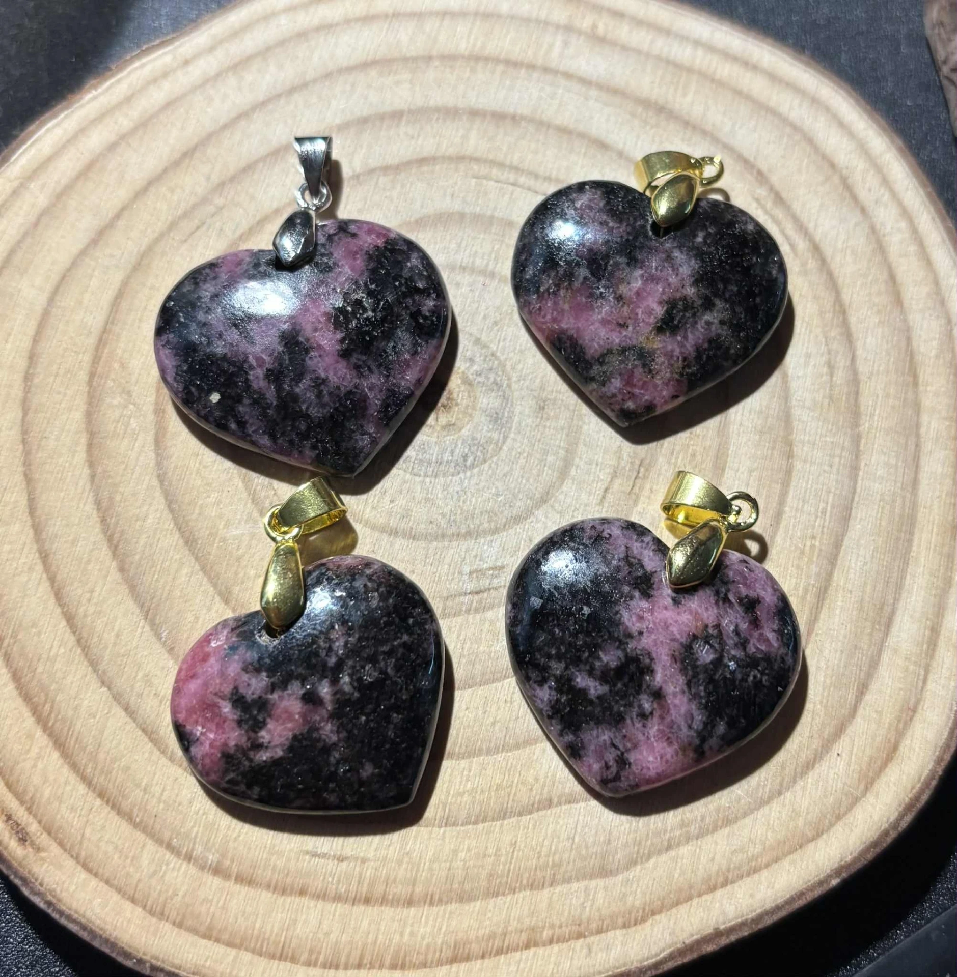Pendentif Rhodonite cœur