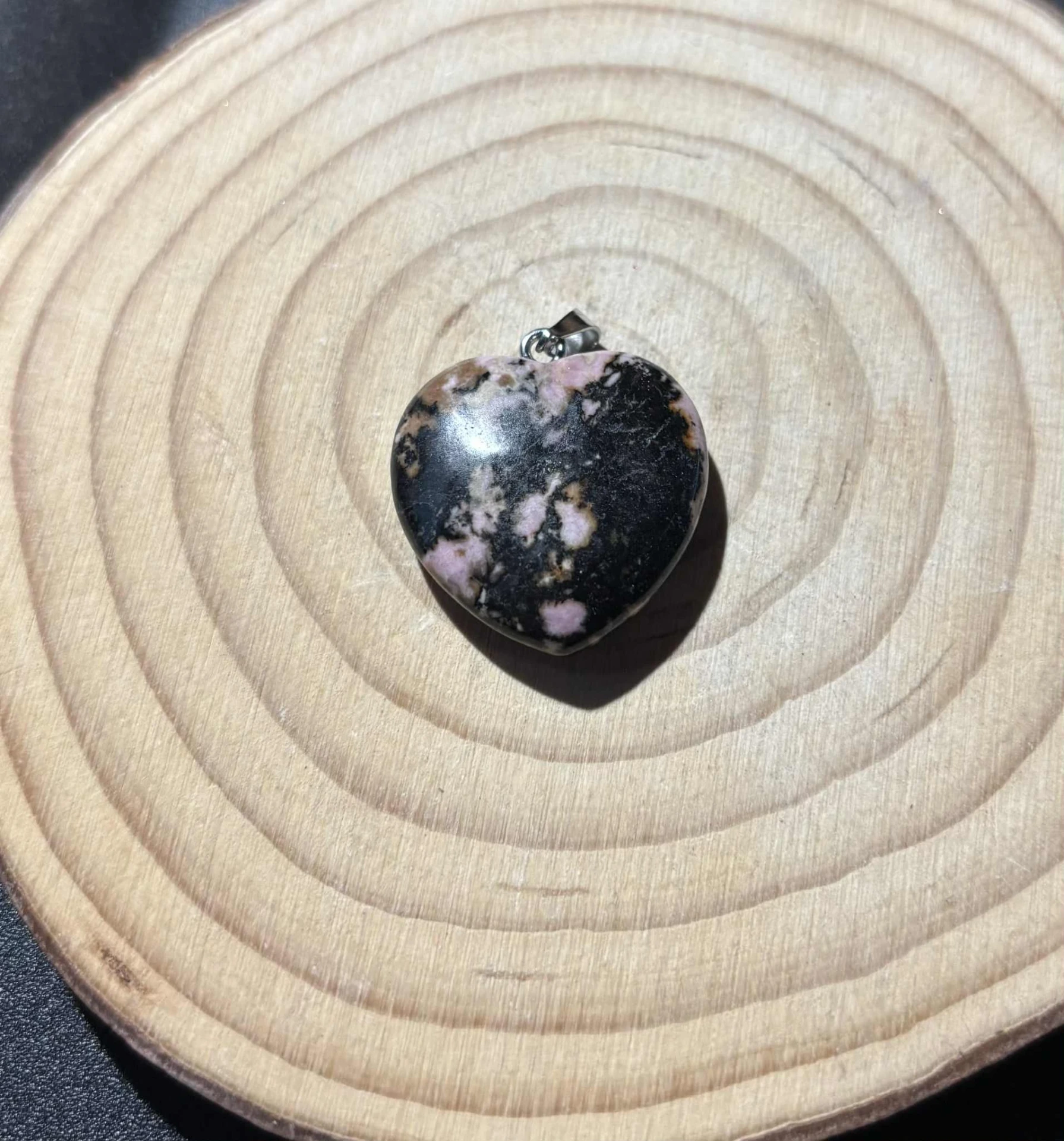 Pendentif Rhodonite cœur