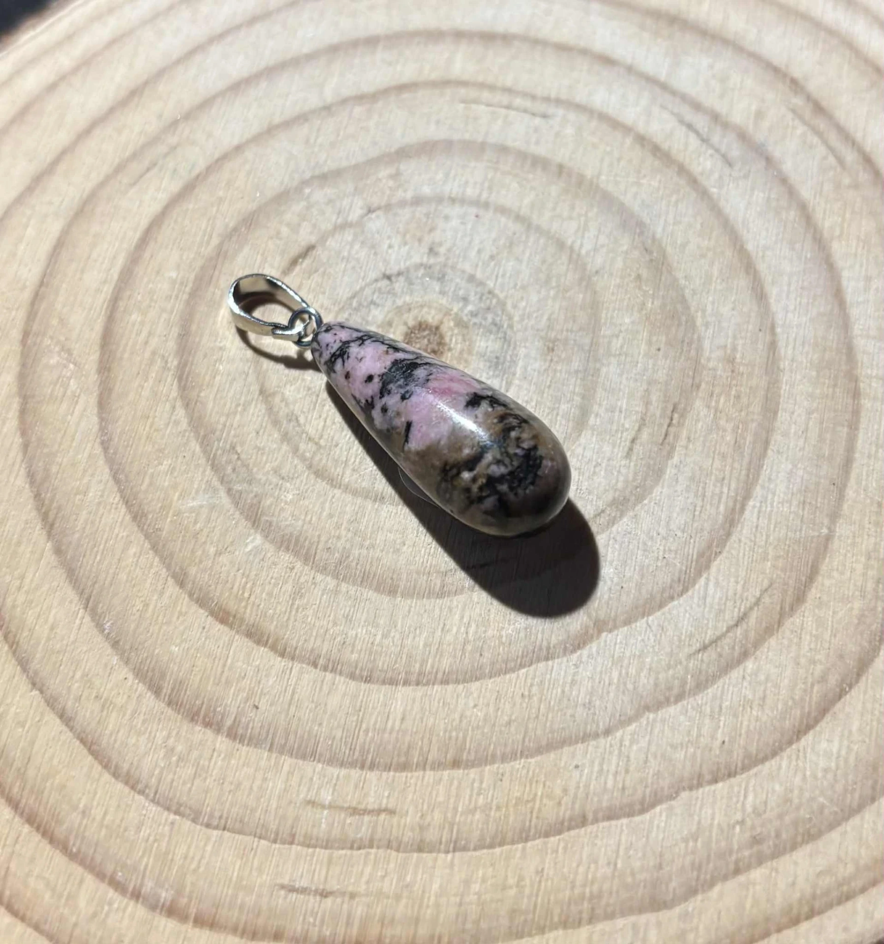Pendentif Rhodonite allongé