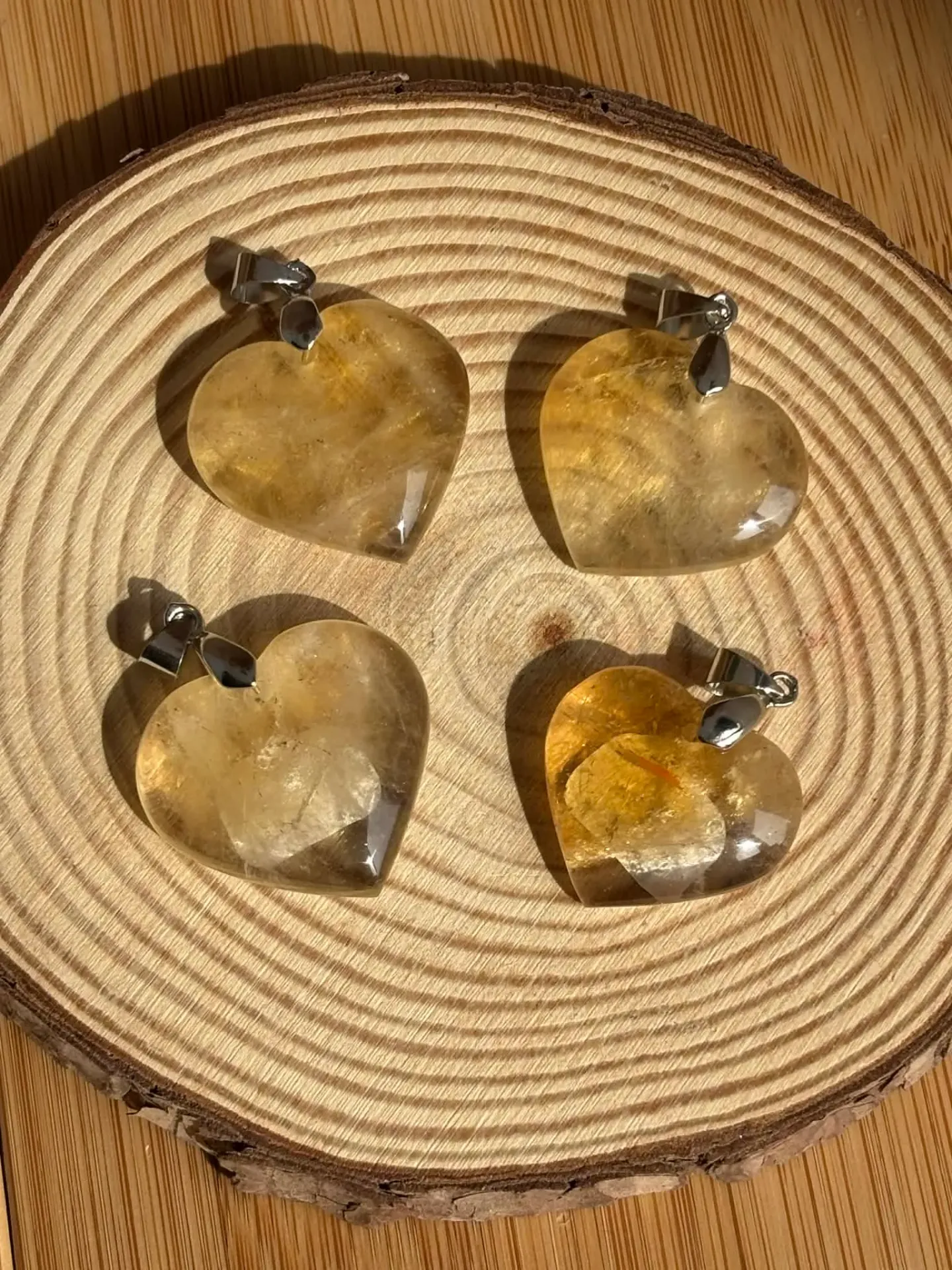 Pendentif Citrine naturelle cœur