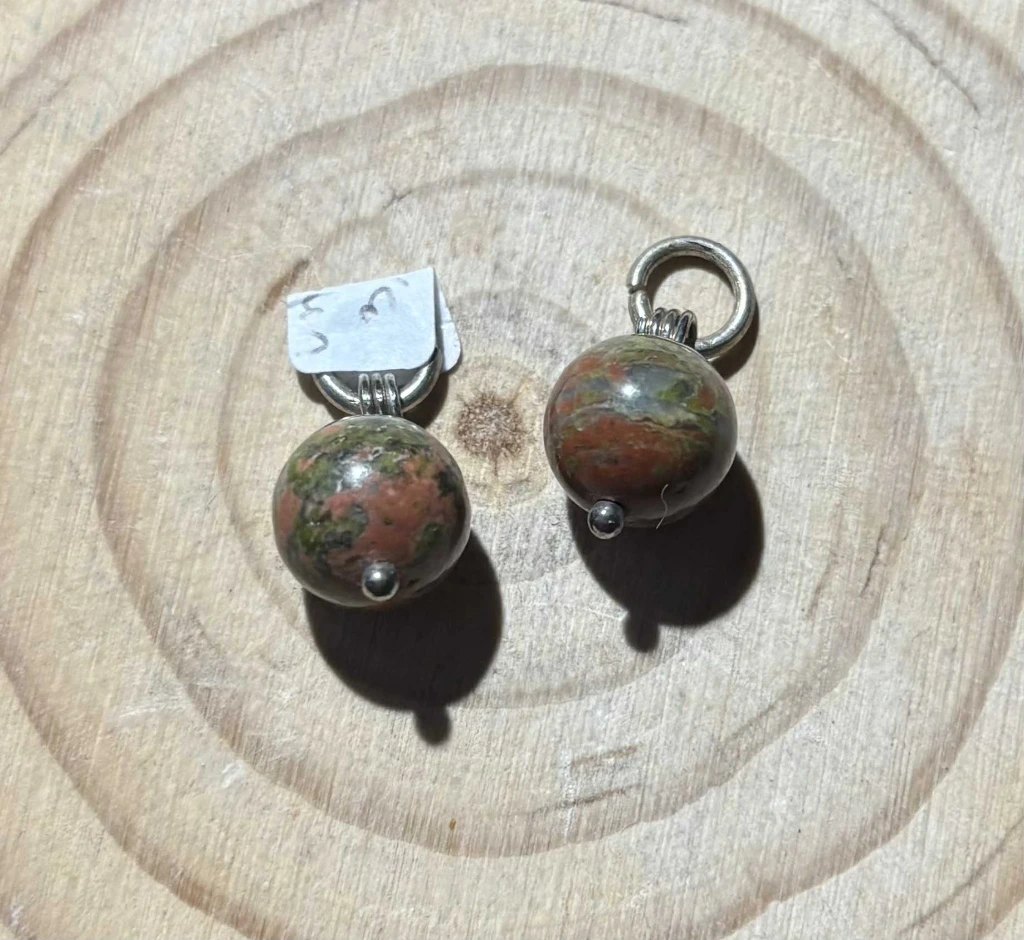 Pendentif Unakite boule/mini