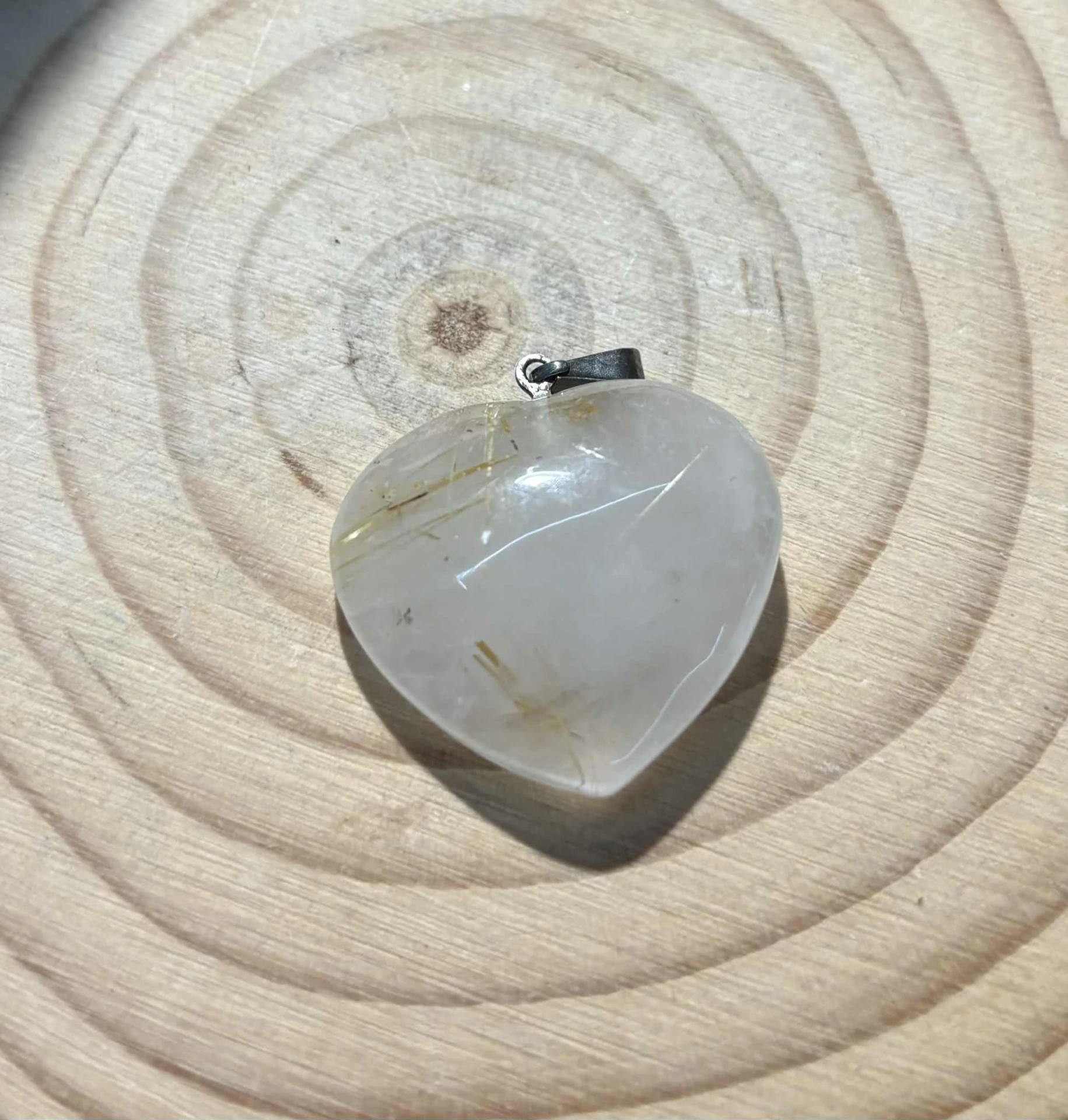Pendentif Quart rutile cœur