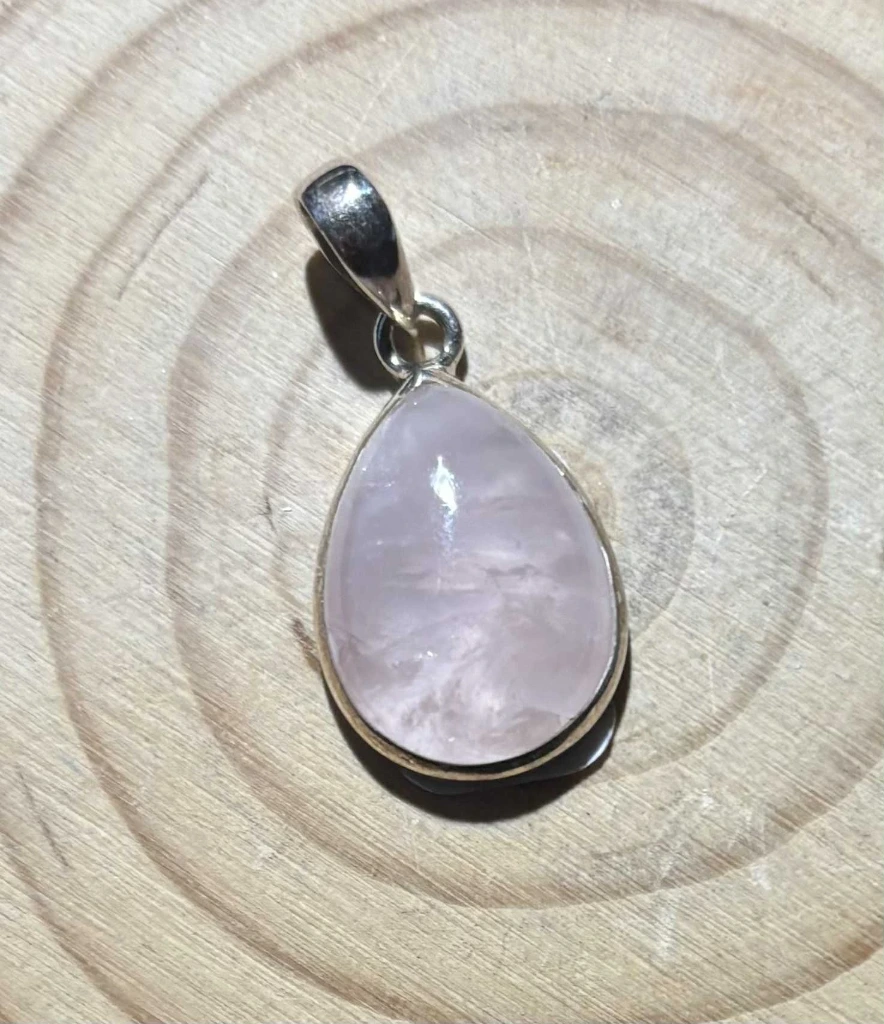 Pendentif Quartz rose argent