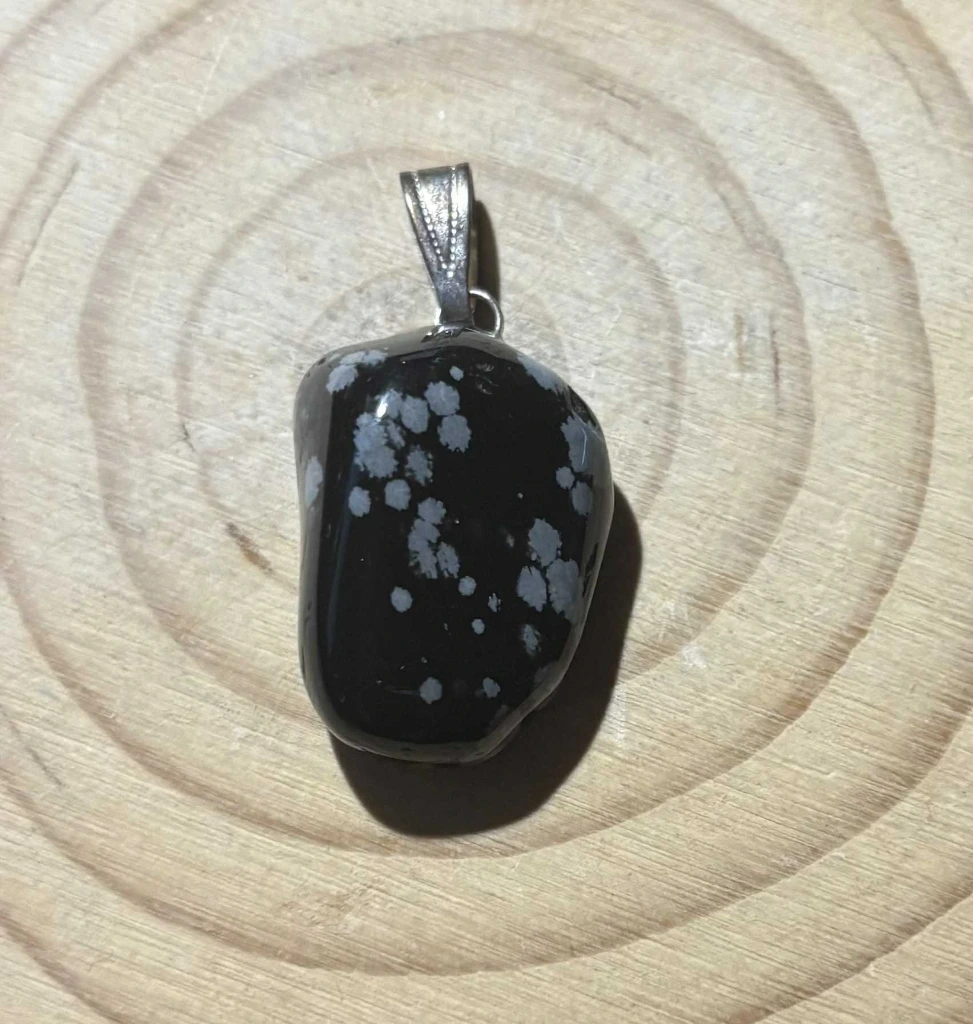 Pendentif Obsidienne Flocons de neige