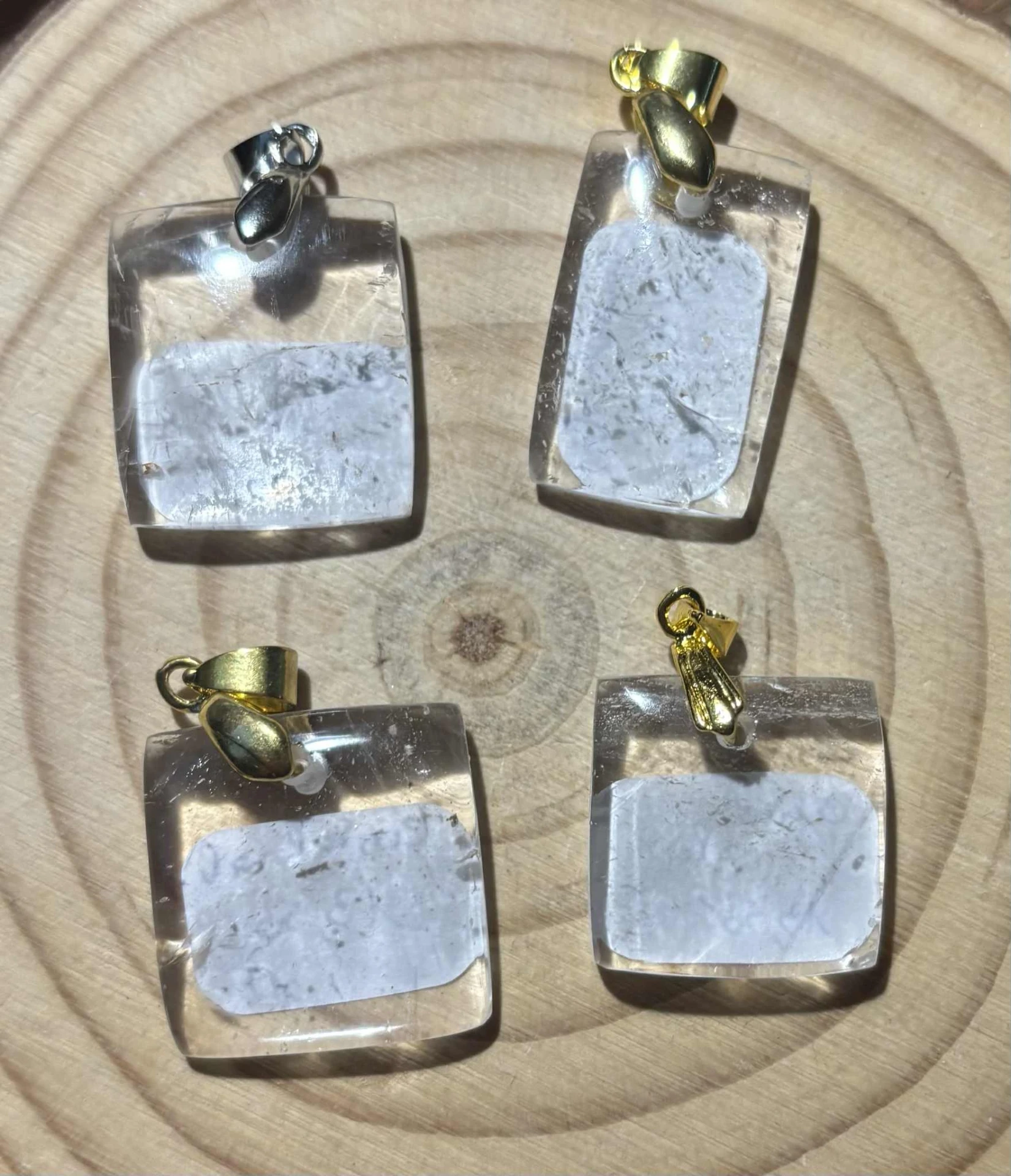 Pendentif Cristal de roche carré