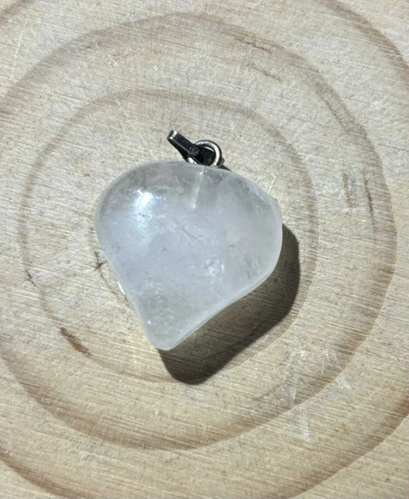 Pendentif Cristal de roche cœur
