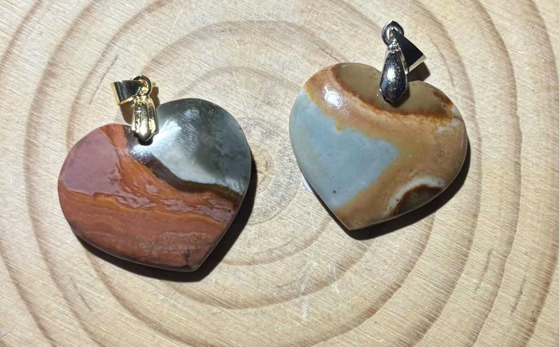 Pendentif Jaspe polychrome cœur