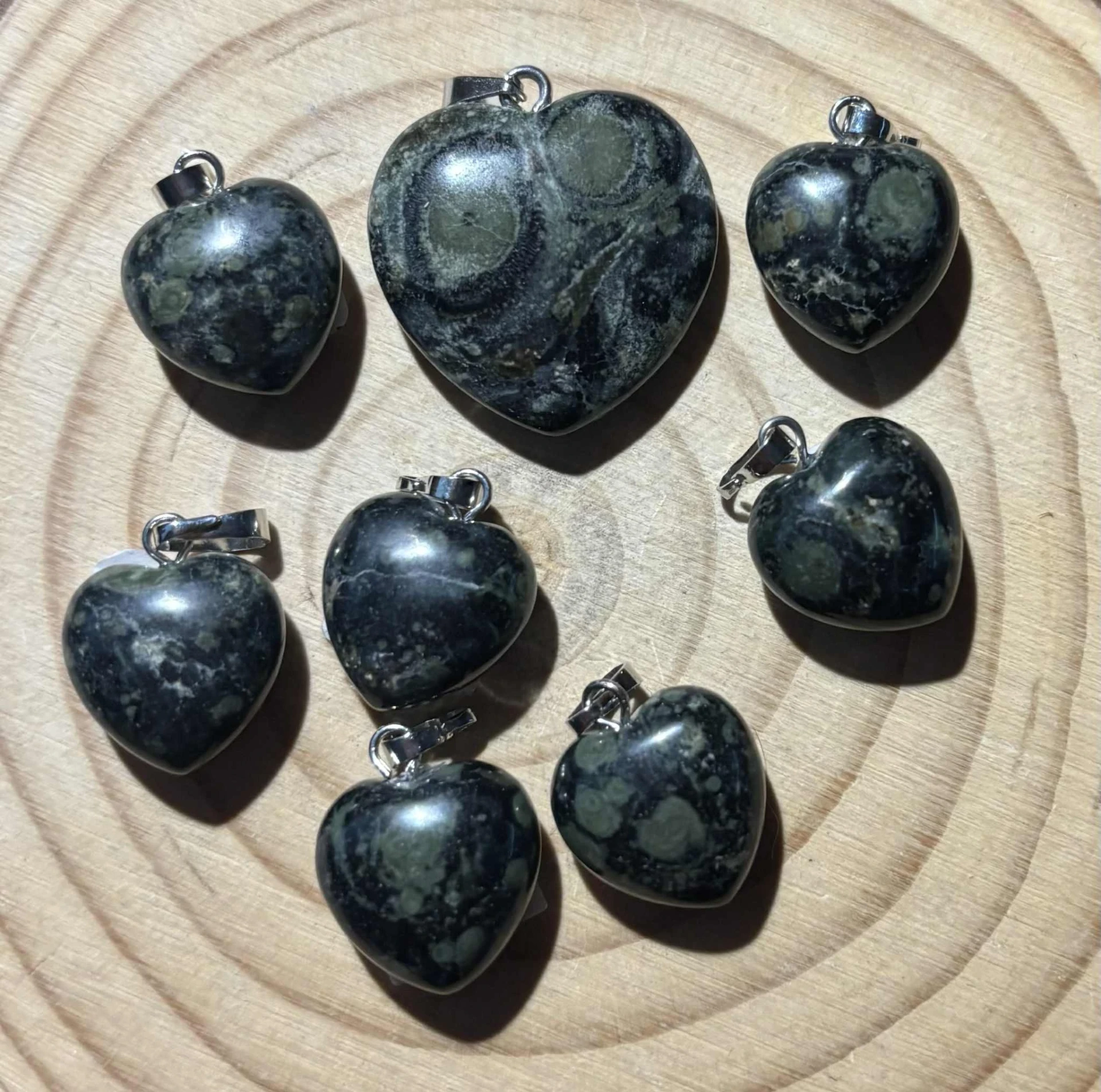 Pendentif Jaspe kambaba cœur