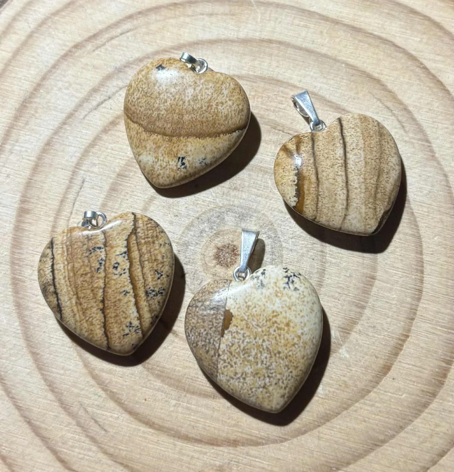 Pendentif Jaspe paysage cœur