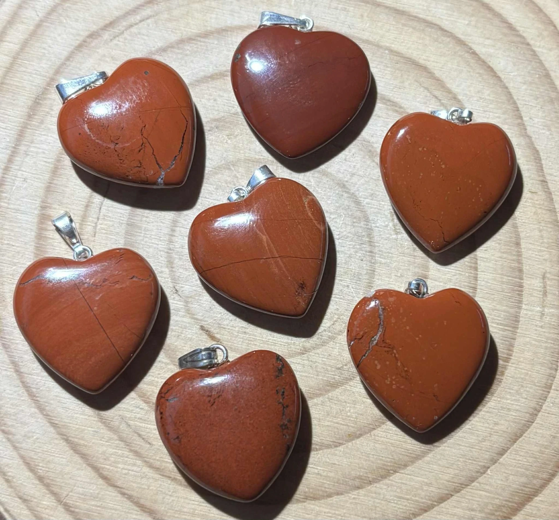 Pendentif Jaspe rouge cœur