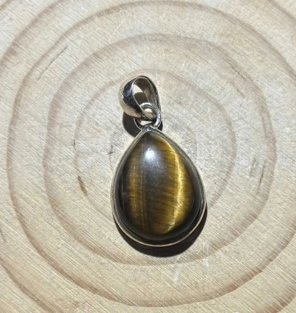 Pendentif Œil de tigre argent