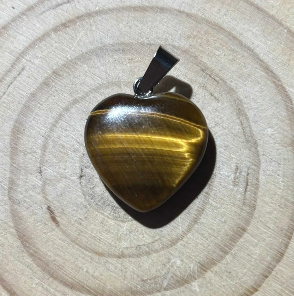Pendentif Œil de tigre cœur