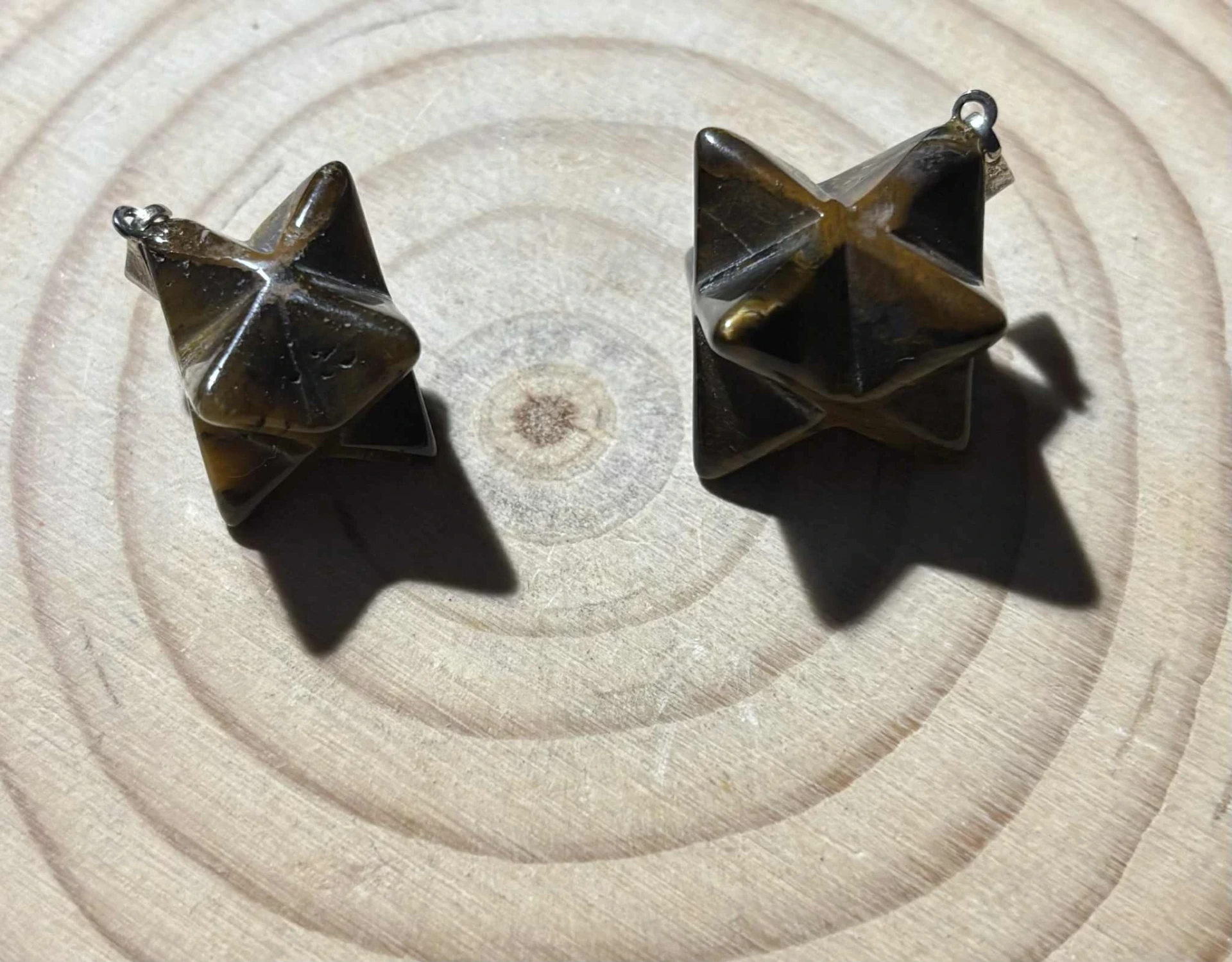 Pendentif Œil de tigre merkaba