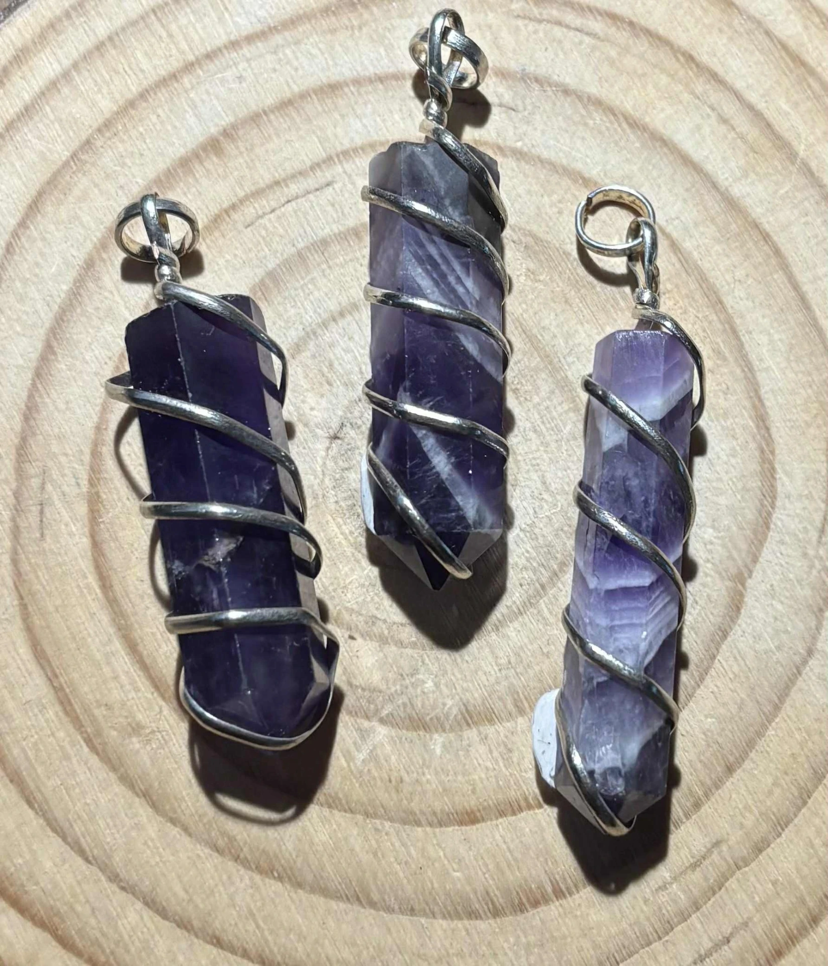 Pendentif Améthyste pointe spirale