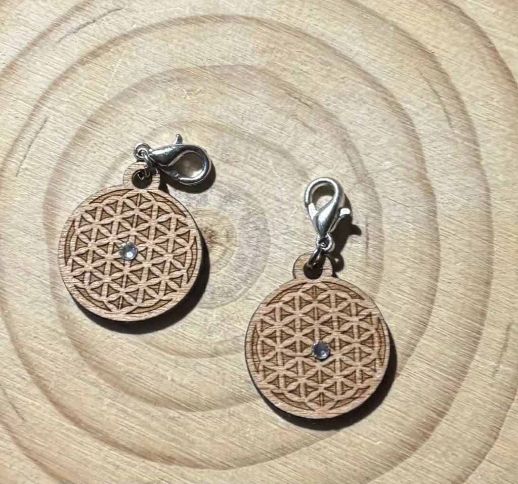 Pendentif Fleur de vie métal mini brillant