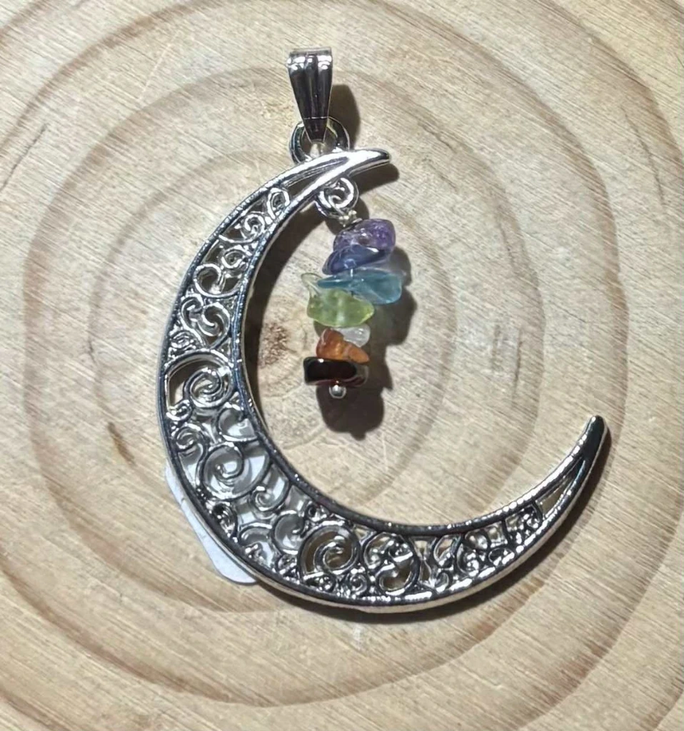 Pendentif Lune & chakras